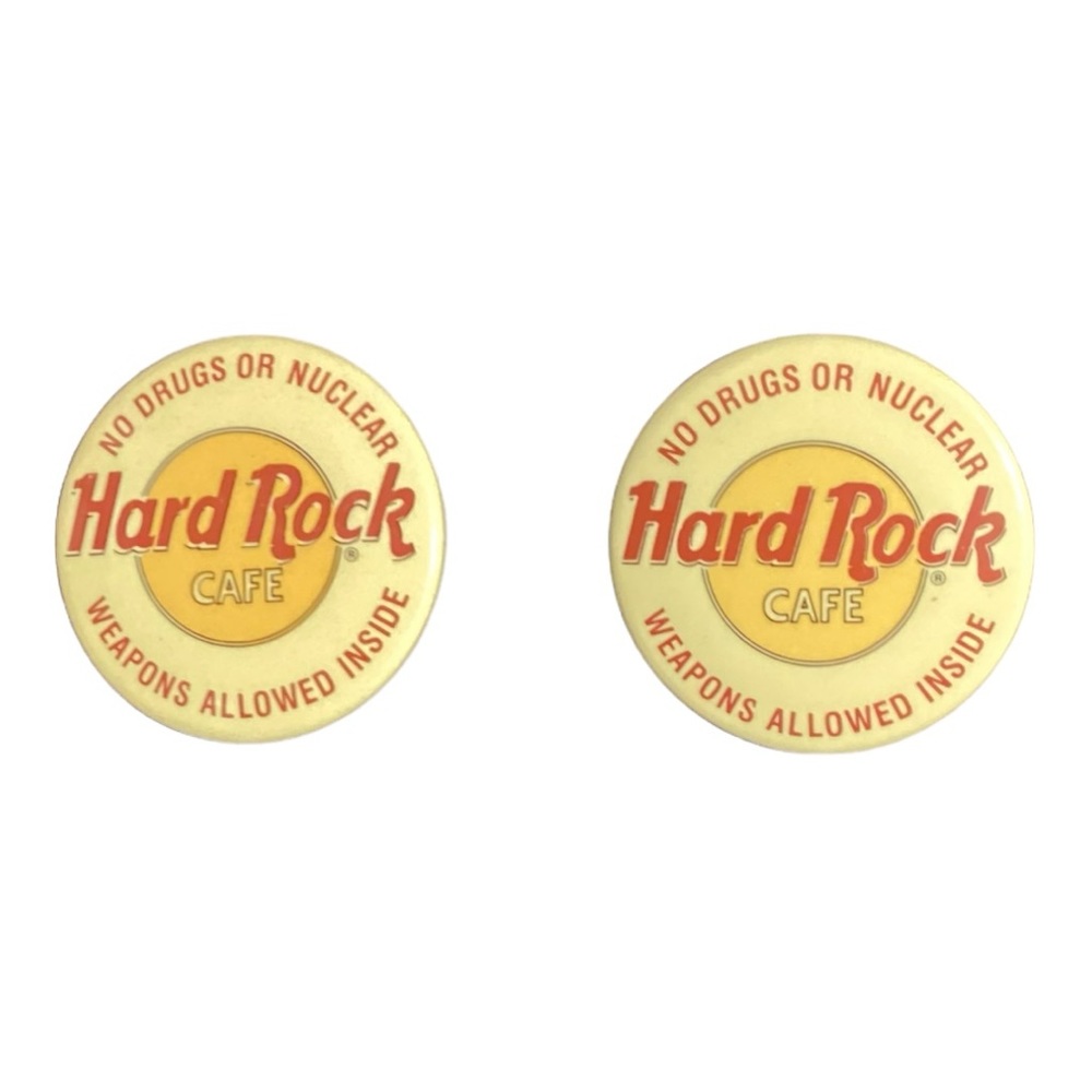 Vintage Hard Rock Cafe "No Drugs or Nuclear Weapons Allowed Inside"‎ 2 Pins